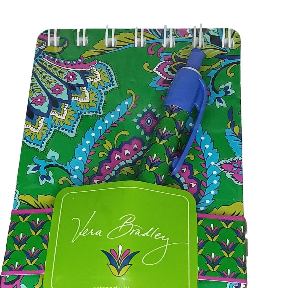 Vera Bradley Emerald Paisley 100 Sheet Notepad with Pen New In Package - Gift